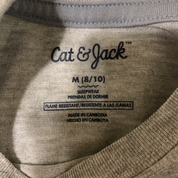 Kids Cat & Jack Grey Flame Resistant Graphic Tee Shirt Sleepware - Picture 2 of 6